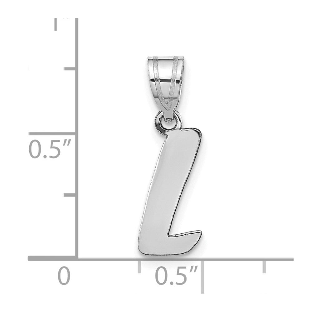 14kw Polished Script Letter L Initial Pendant