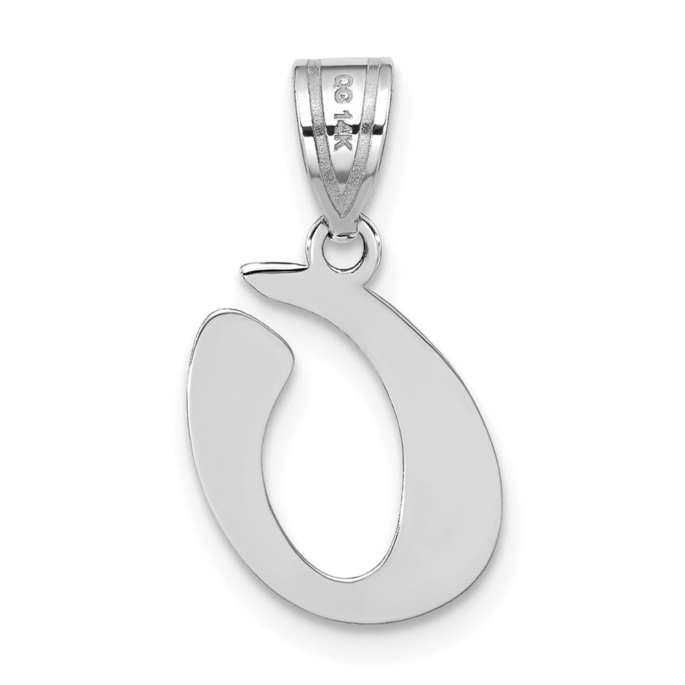 14kw Polished Script Letter O Initial Pendant