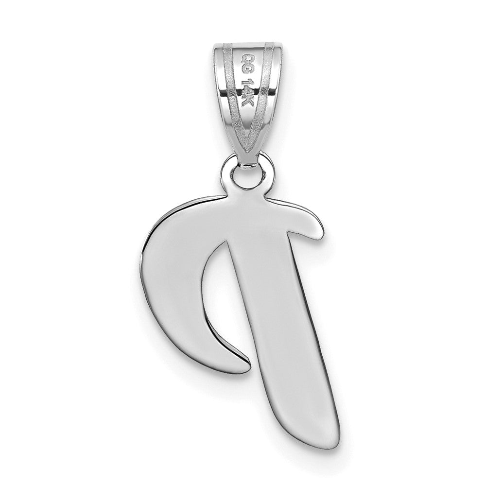 14kw Polished Script Letter P Initial Pendant