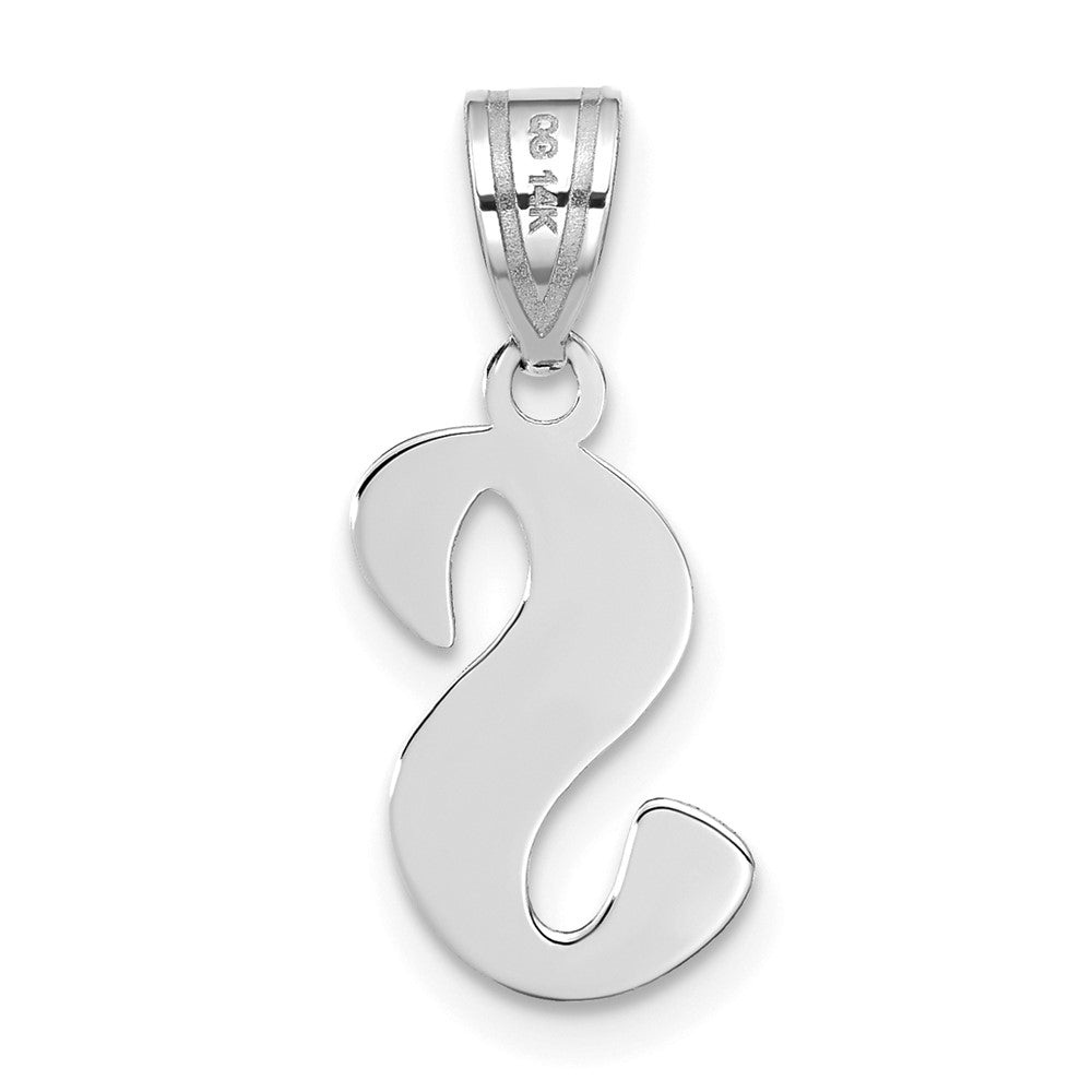 14kw Polished Script Letter S Initial Pendant