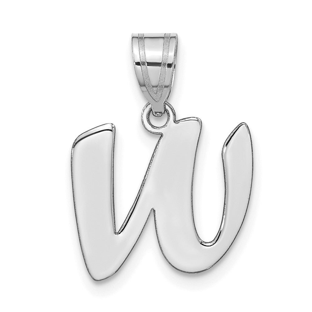 14kw Polished Script Letter W Initial Pendant