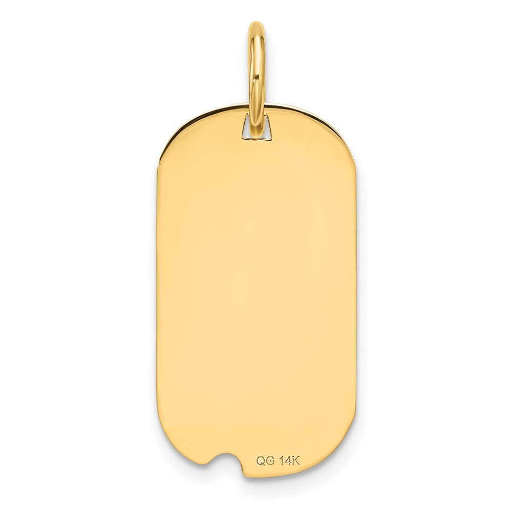 14k Polished Letter P Initial Dog Tag Pendant