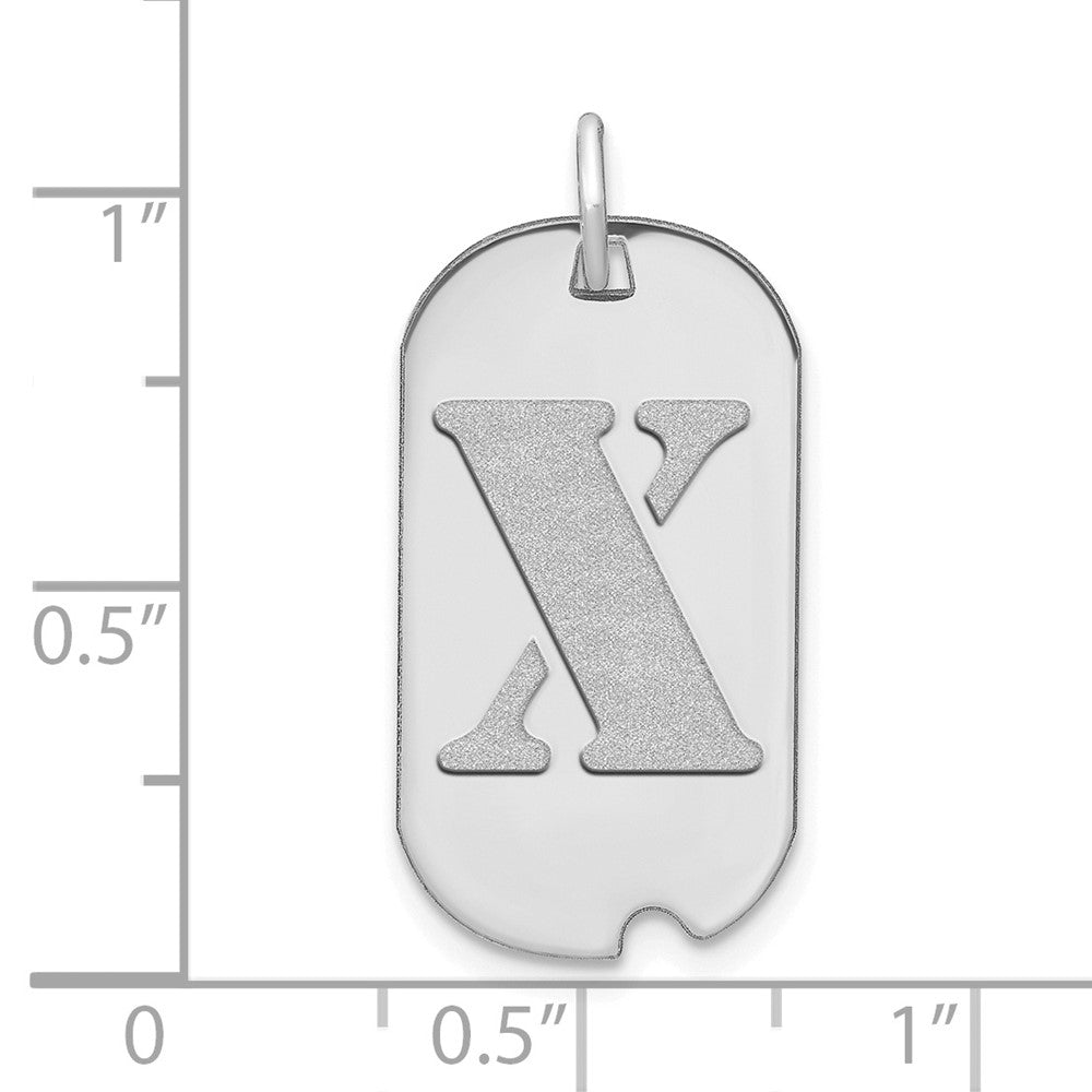 14kw Polished Letter X Initial Dog Tag Pendant
