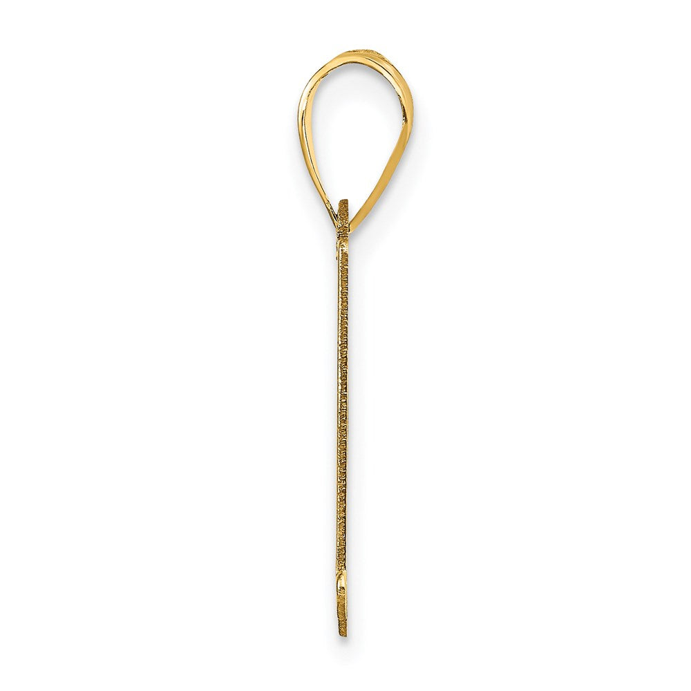 14k Polished Letter A Initial Pendant