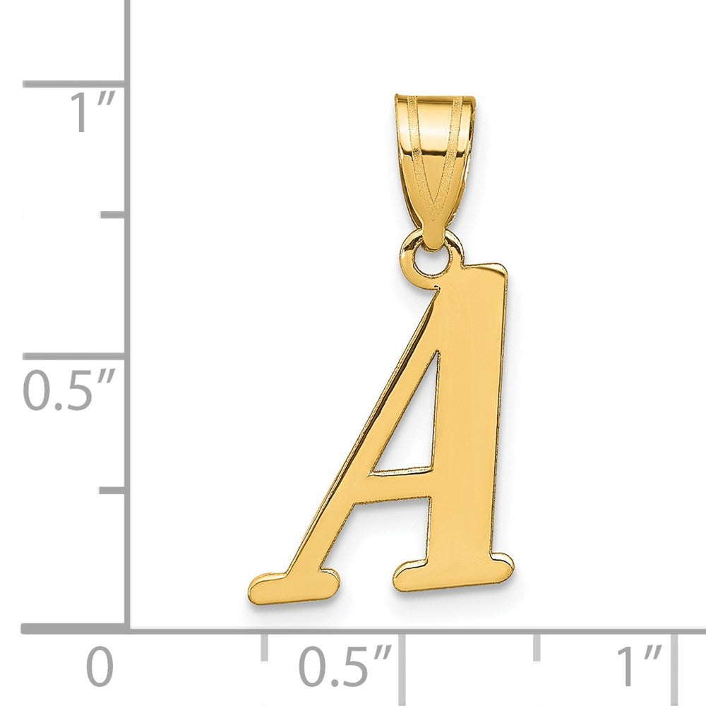 14k Polished Letter A Initial Pendant