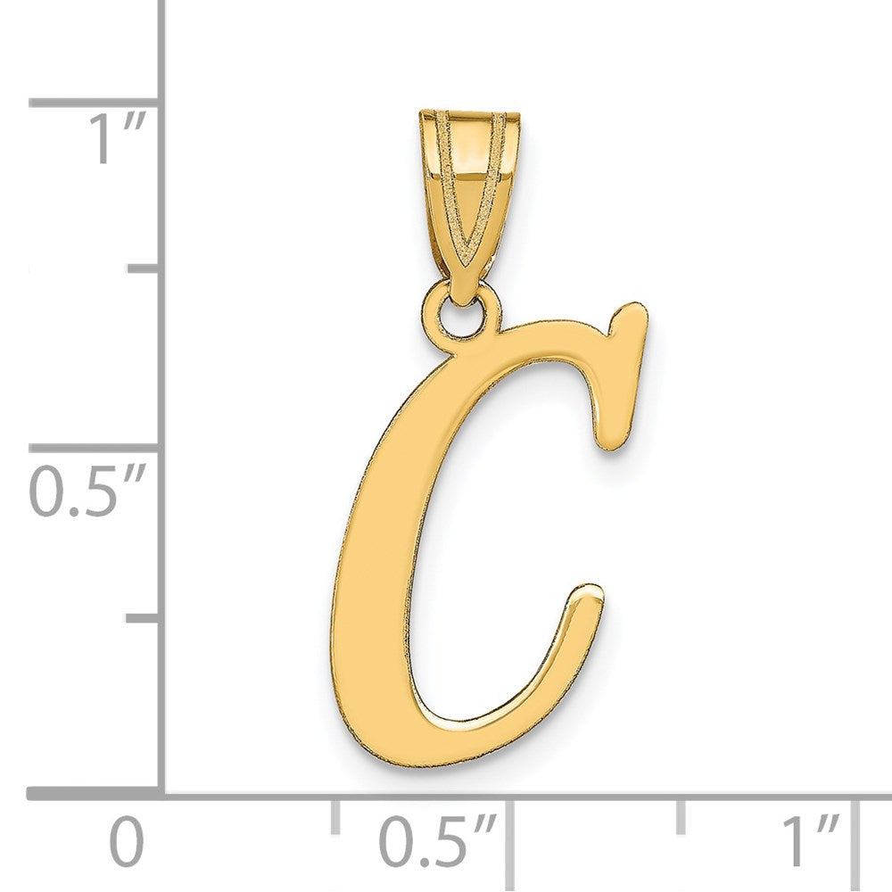 14k Polished Letter C Initial Pendant