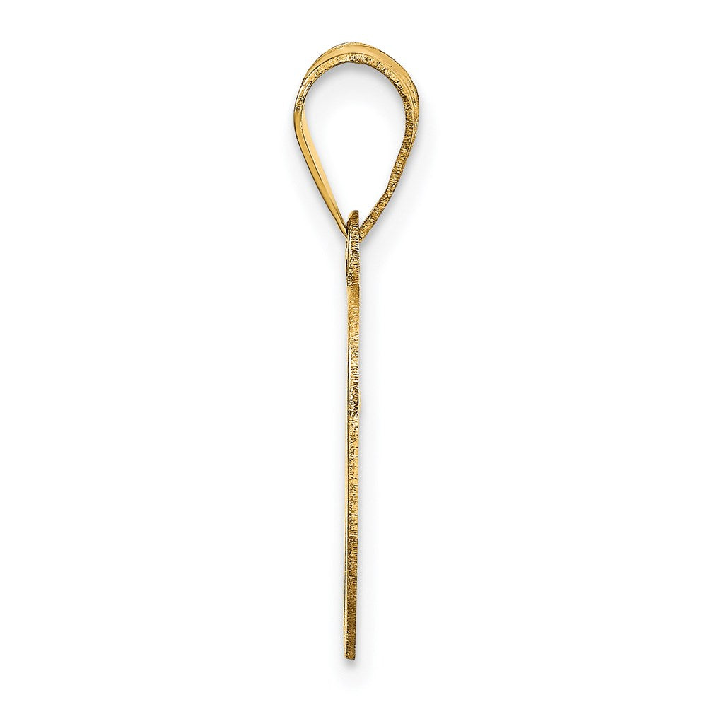 14k Polished Letter D Initial Pendant