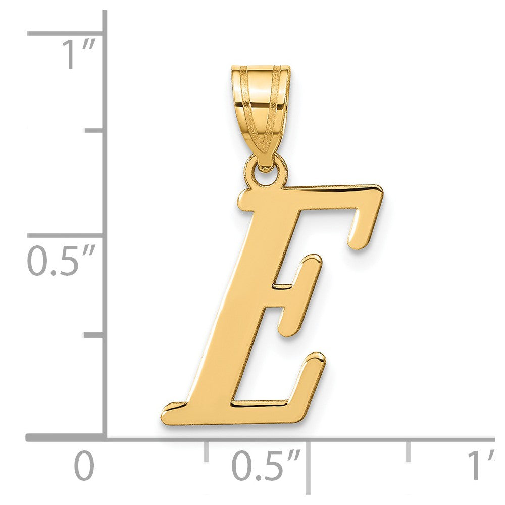 14k Polished Letter E Initial Pendant