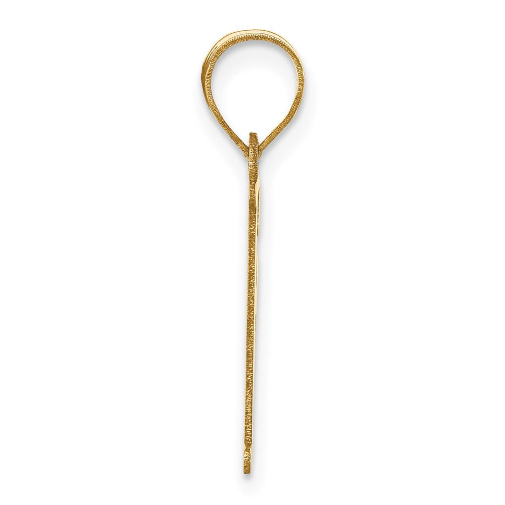 14k Polished Letter F Initial Pendant