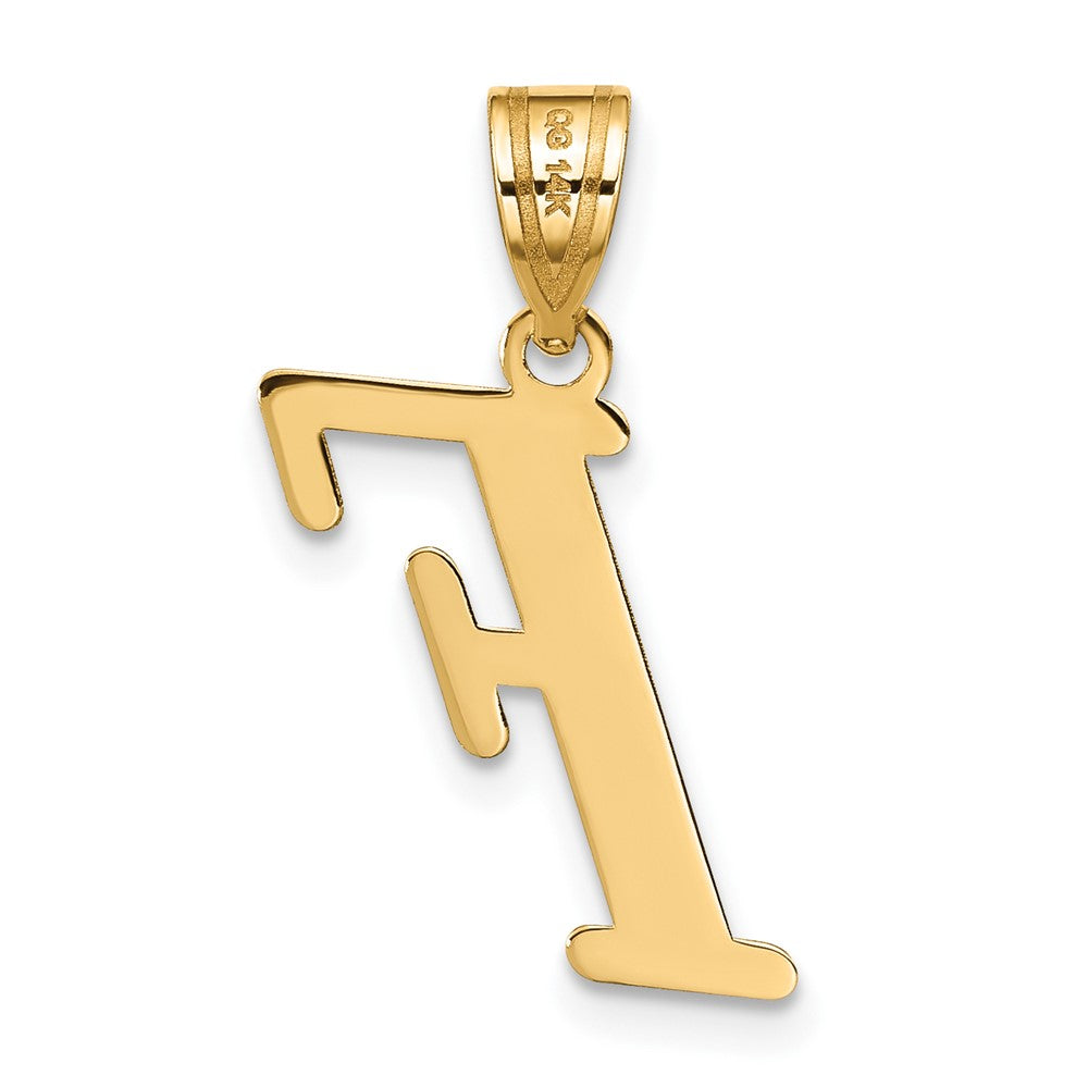 14k Polished Letter F Initial Pendant