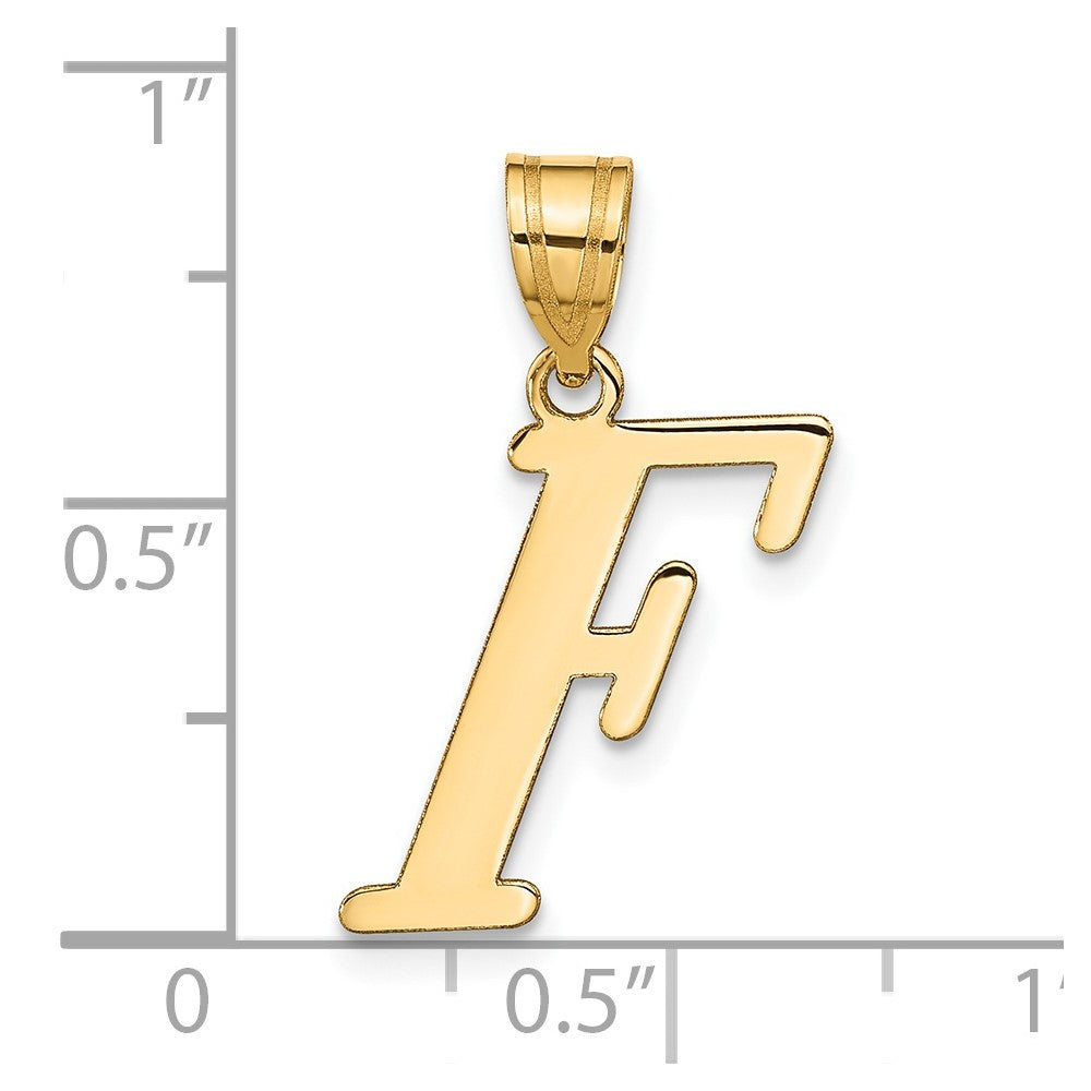 14k Polished Letter F Initial Pendant
