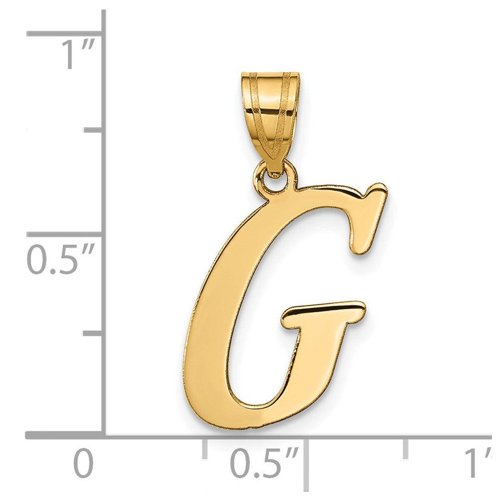 14k Polished Letter G Initial Pendant
