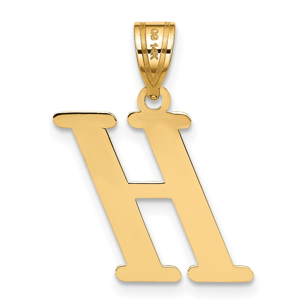 14k Polished Letter H Initial Pendant