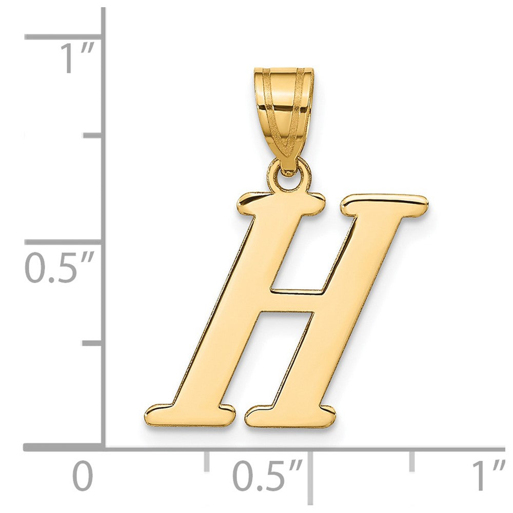 14k Polished Letter H Initial Pendant