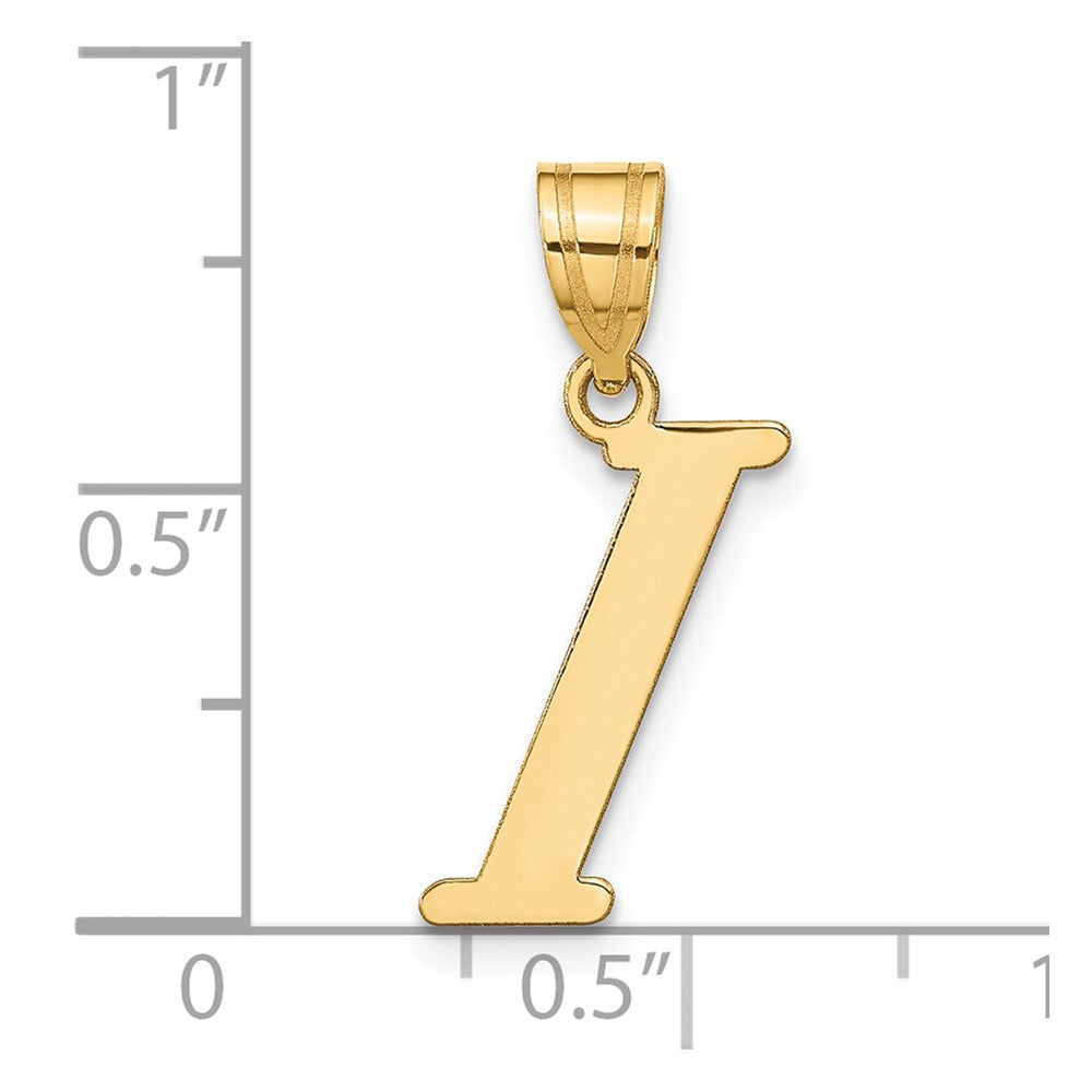 14k Polished Letter I Initial Pendant