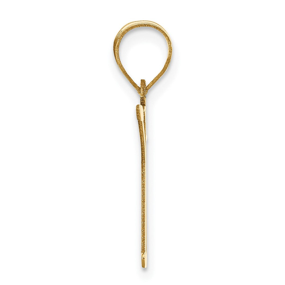 14k Polished Letter K Initial Pendant