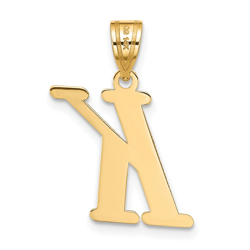 14k Polished Letter K Initial Pendant