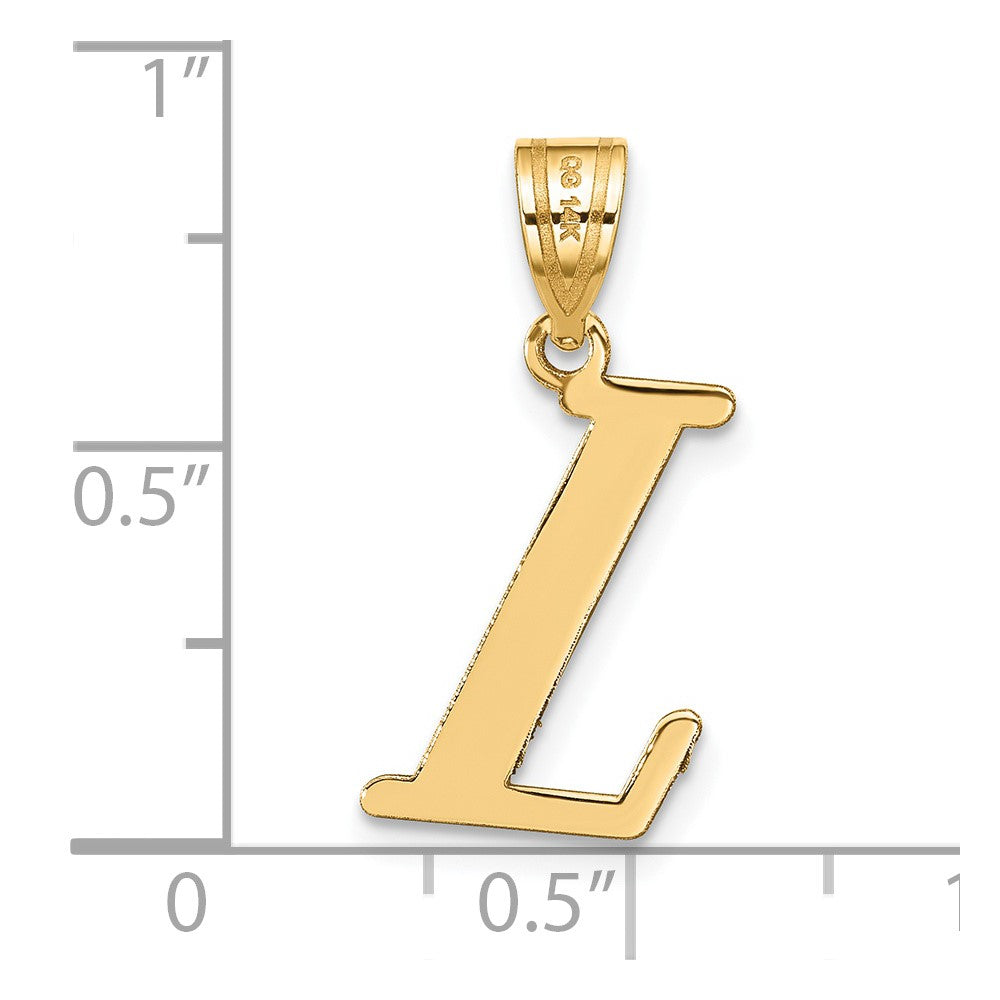 14k Polished Letter L Initial Pendant
