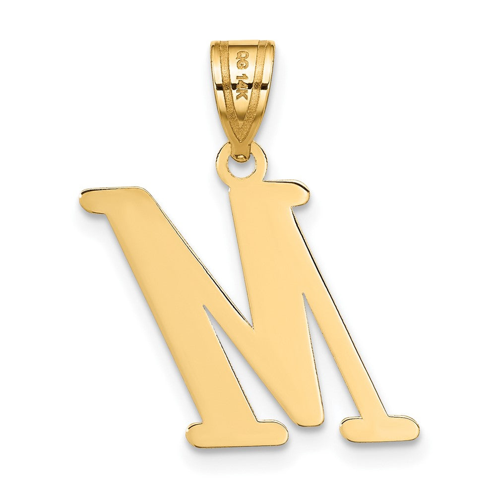 14k Polished Letter M Initial Pendant