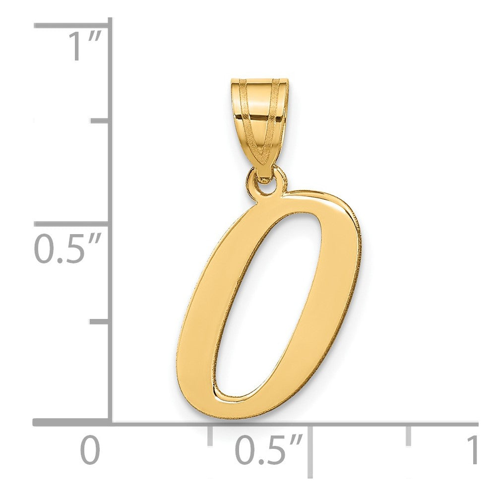 14k Polished Letter O Initial Pendant