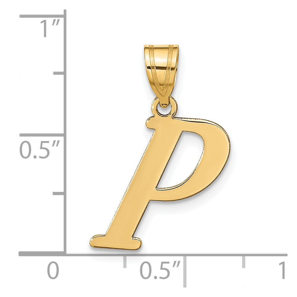 14k Polished Letter P Initial Pendant