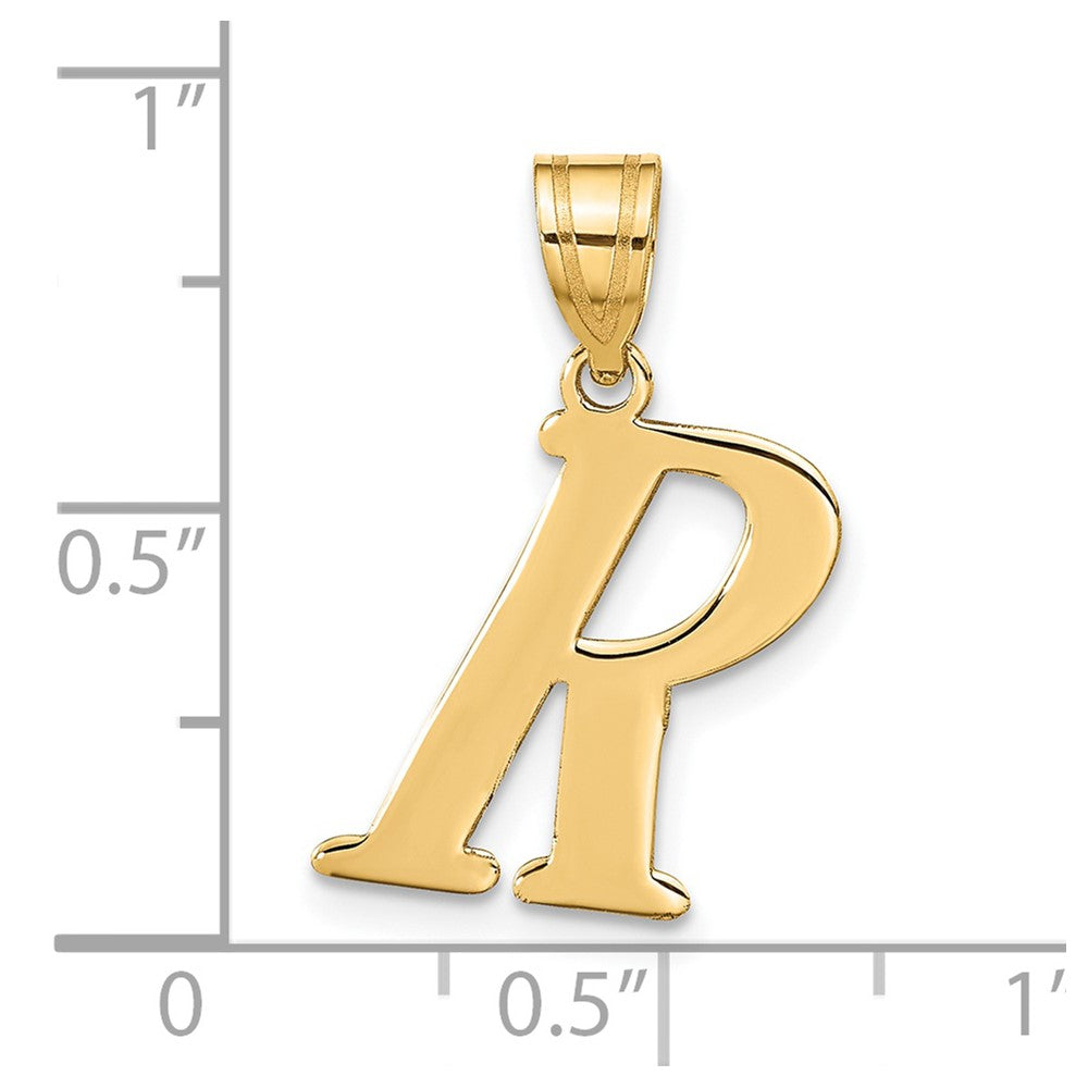 14k Polished Letter R Initial Pendant