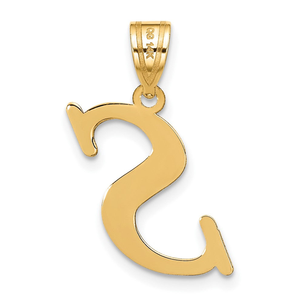 14k Polished Letter S Initial Pendant
