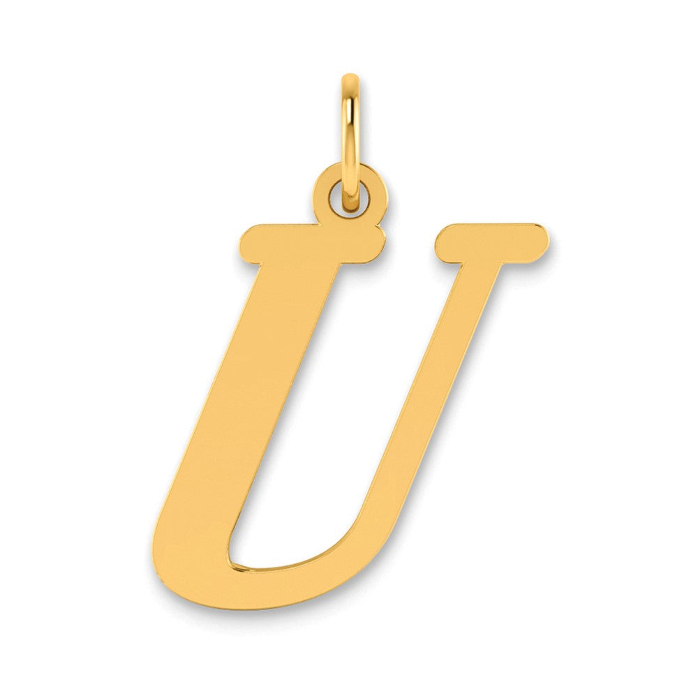 14k Polished Letter U Initial Pendant