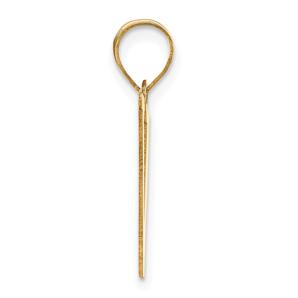 14k Polished Letter V Initial Pendant