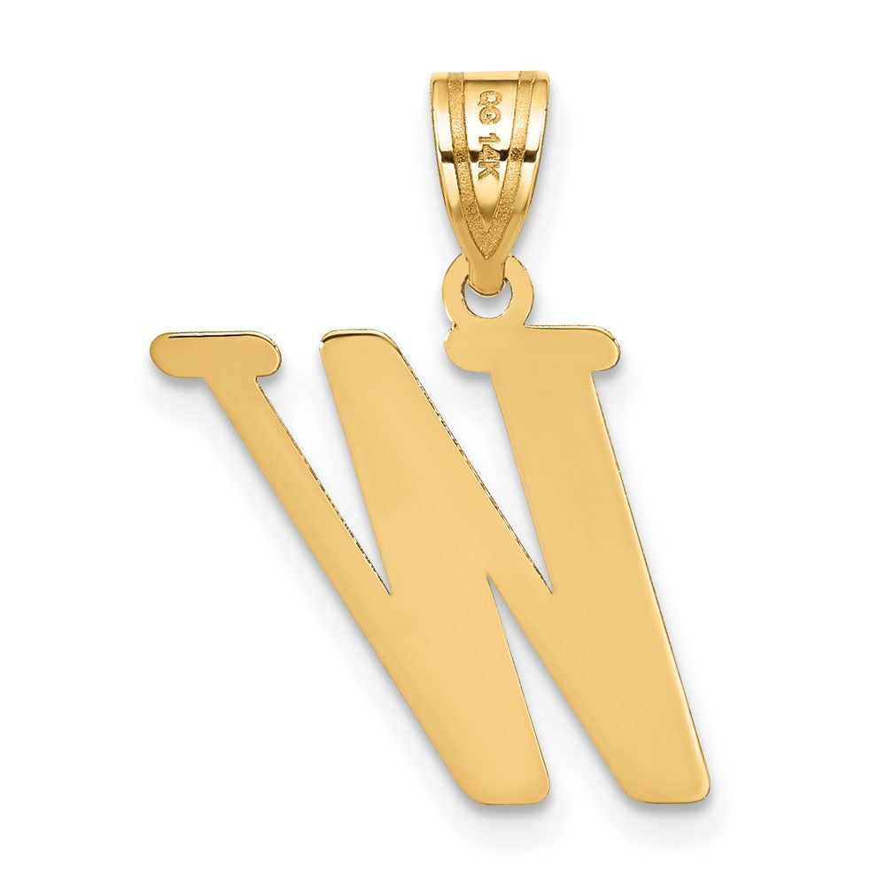 14k Polished Letter W Initial Pendant