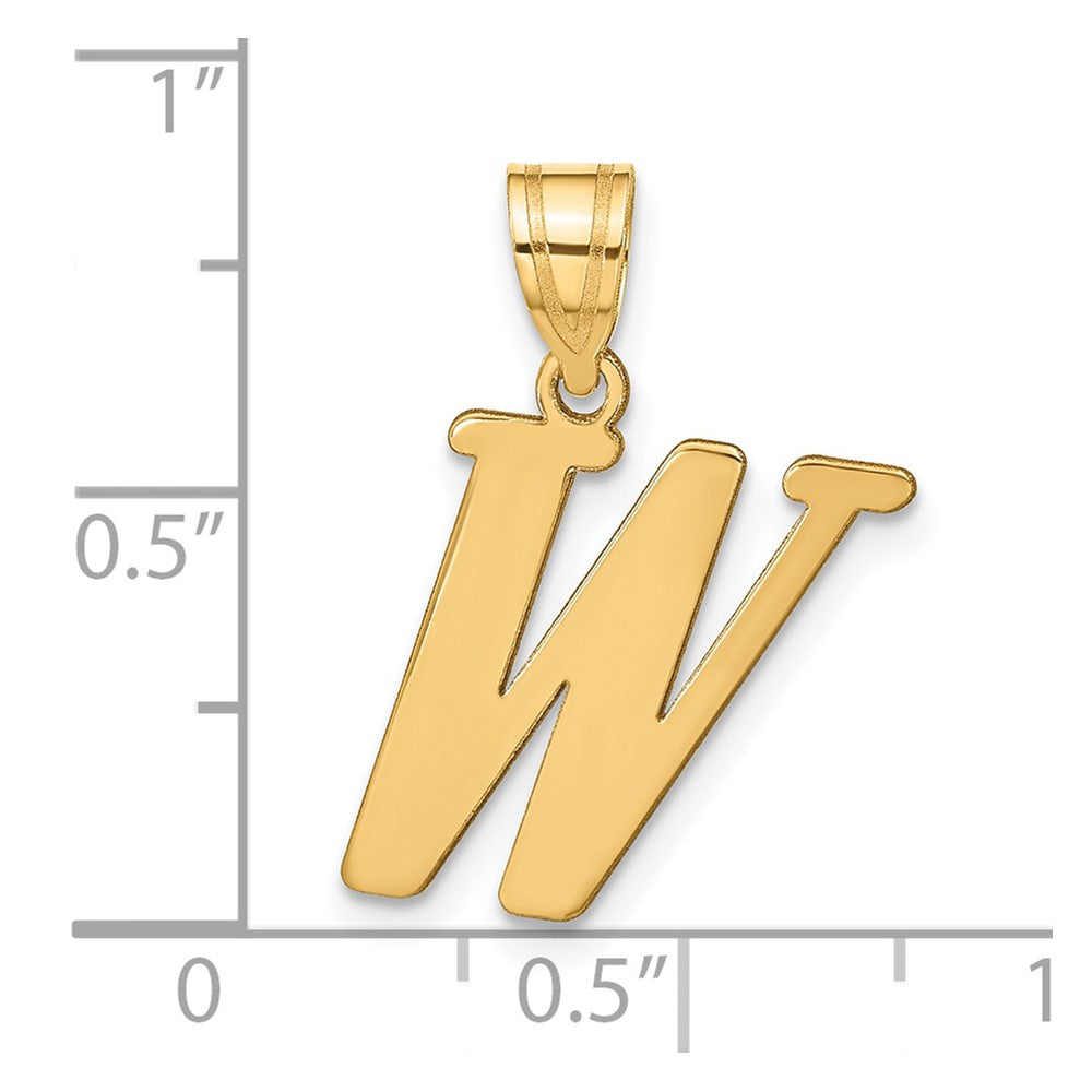 14k Polished Letter W Initial Pendant