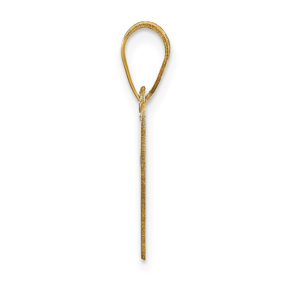 14k Polished Bubble Letter A Initial Pendant