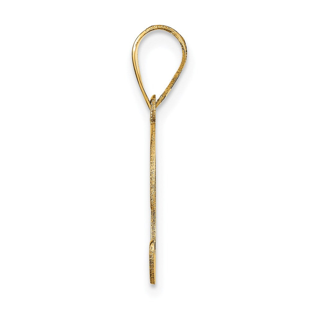 14k Polished Bubble Letter C Initial Pendant