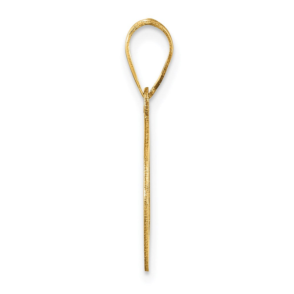14k Polished Bubble Letter D Initial Pendant