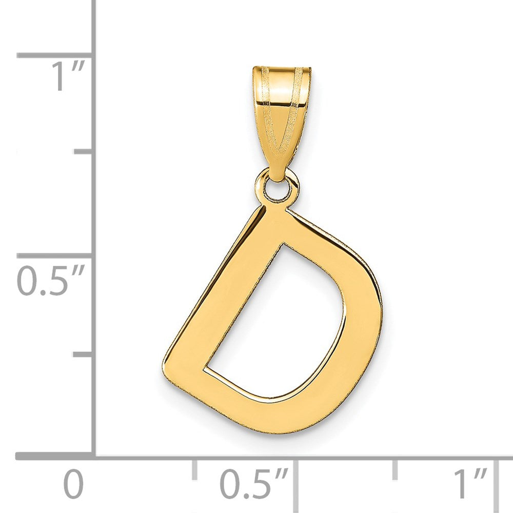 14k Polished Bubble Letter D Initial Pendant
