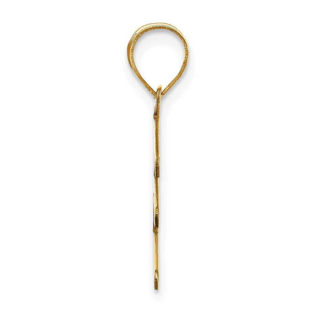 14k Polished Bubble Letter E Initial Pendant