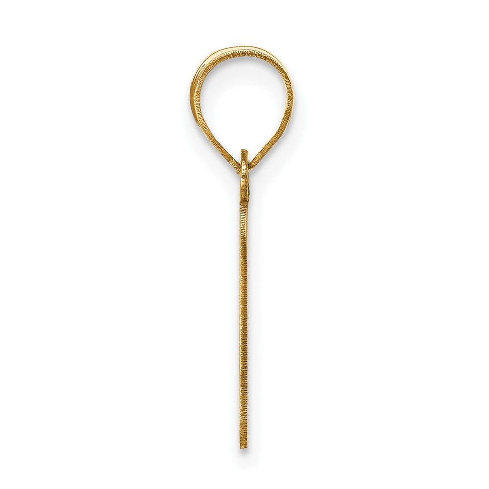 14k Polished Bubble Letter F Initial Pendant