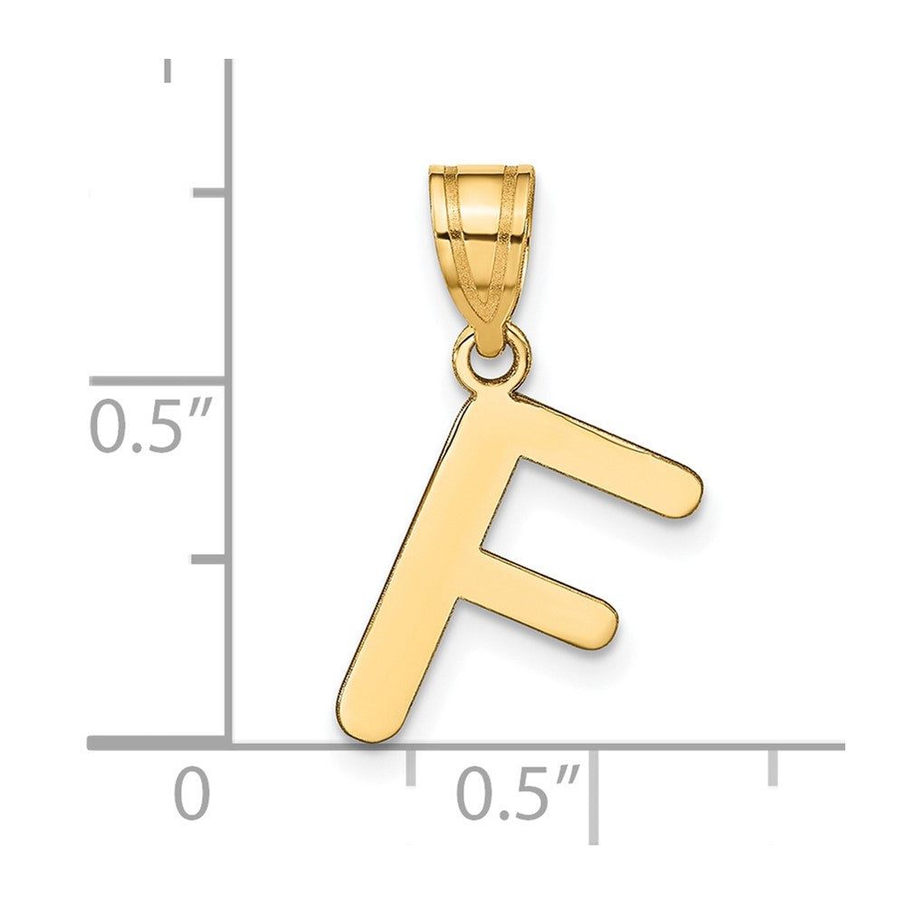 14k Polished Bubble Letter F Initial Pendant