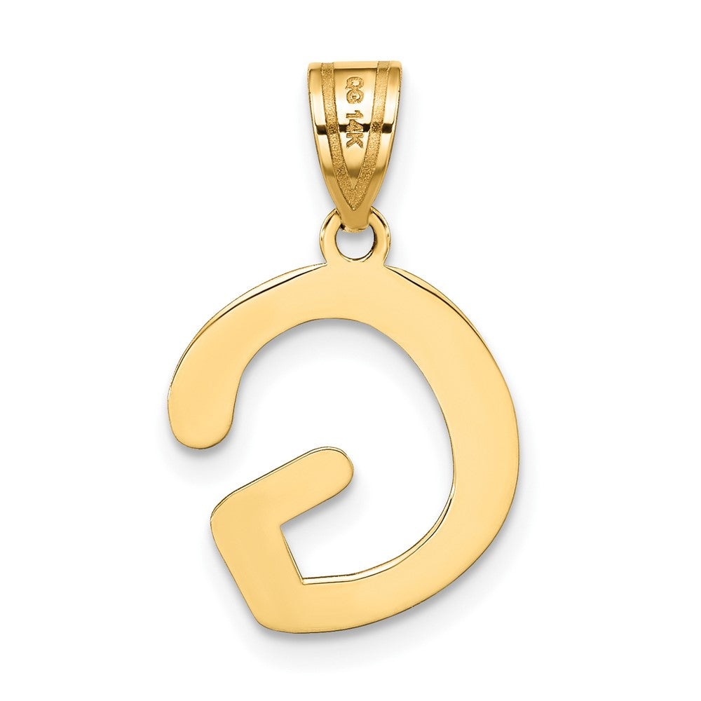 14k Polished Bubble Letter G Initial Pendant