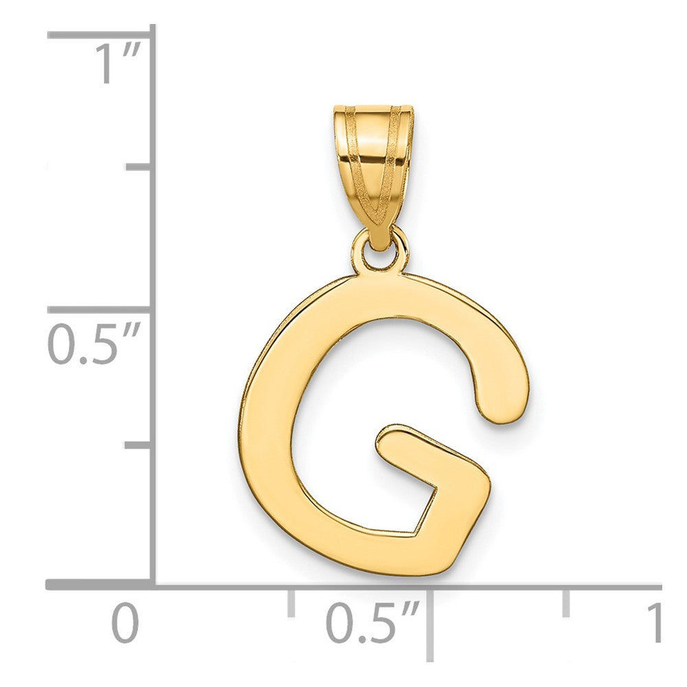 14k Polished Bubble Letter G Initial Pendant