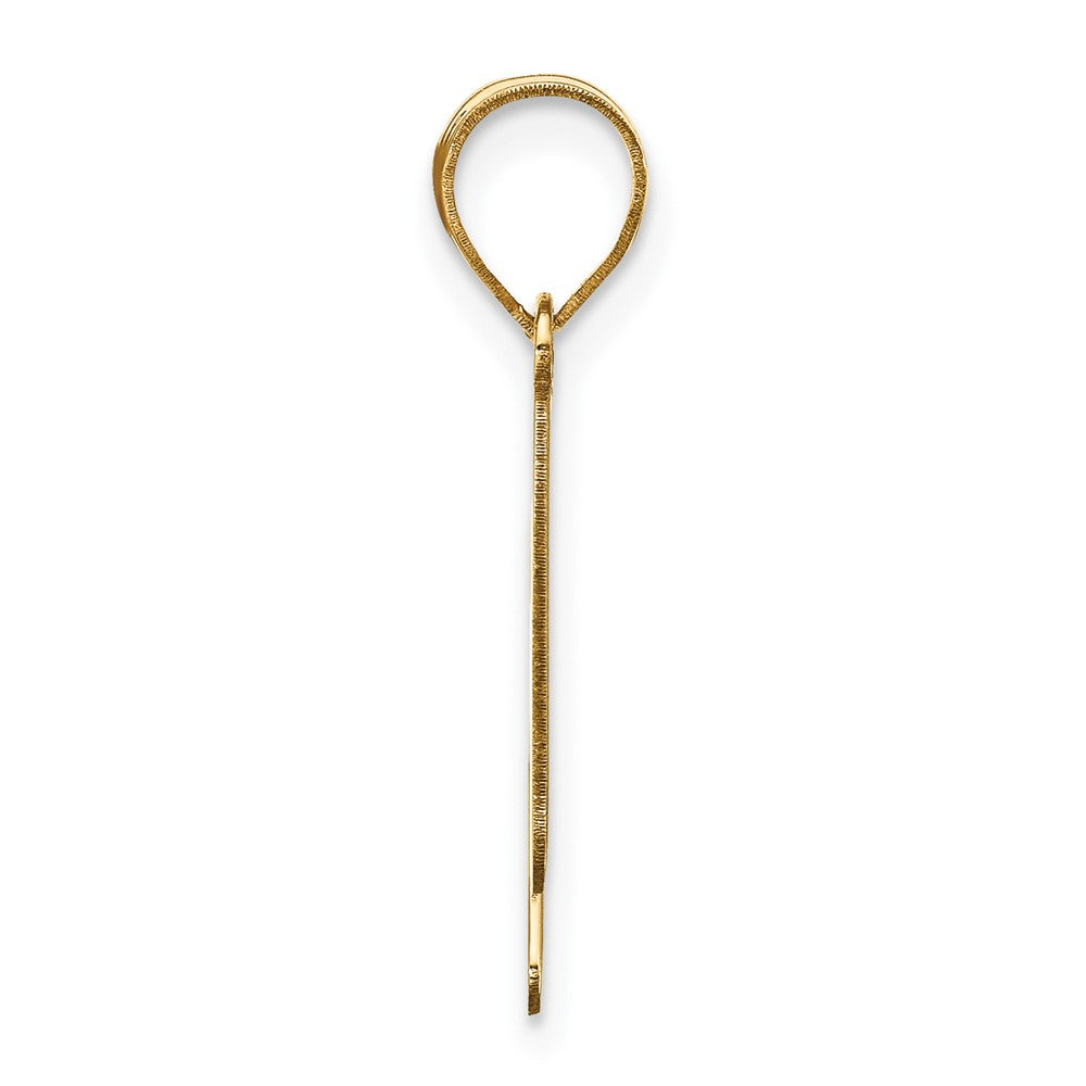 14k Polished Bubble Letter H Initial Pendant