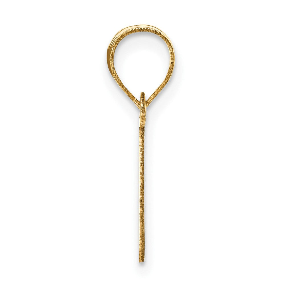 14k Polished Bubble Letter I Initial Pendant