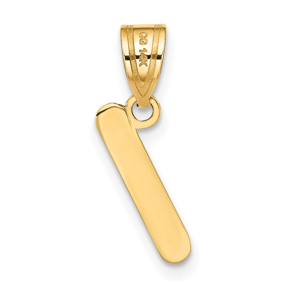 14k Polished Bubble Letter I Initial Pendant