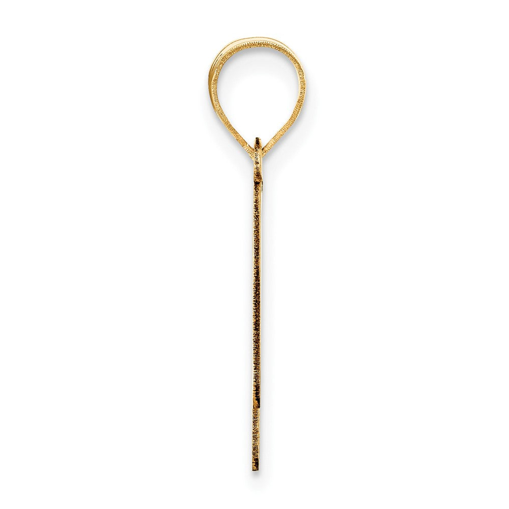 14k Polished Bubble Letter N Initial Pendant