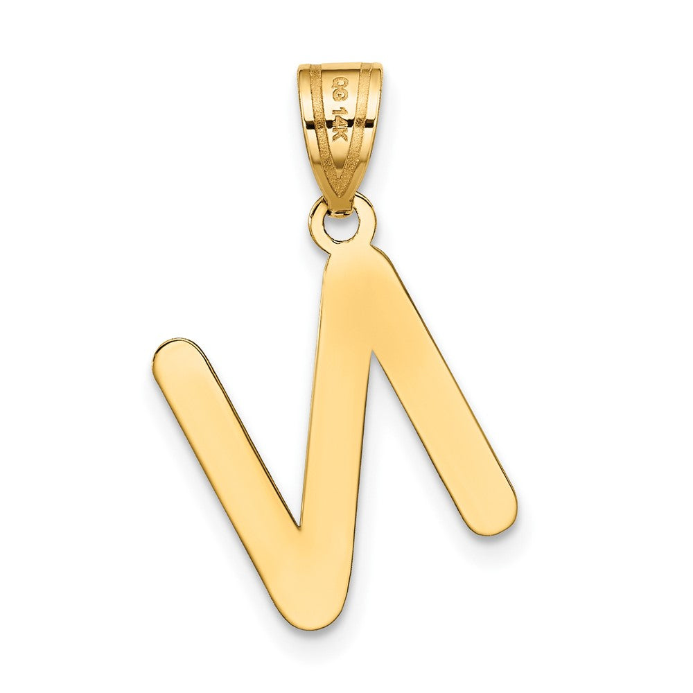 14k Polished Bubble Letter N Initial Pendant
