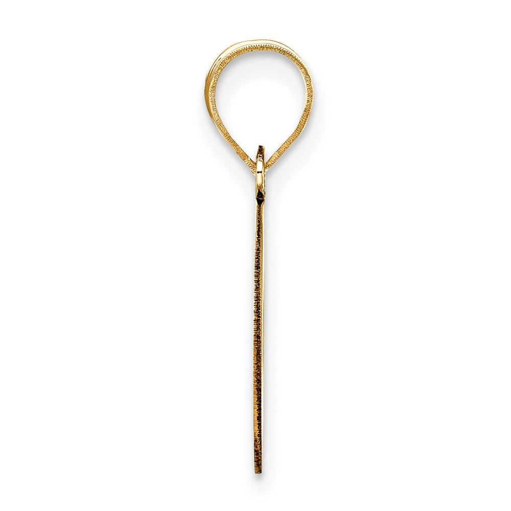 14k Polished Bubble Letter O Initial Pendant
