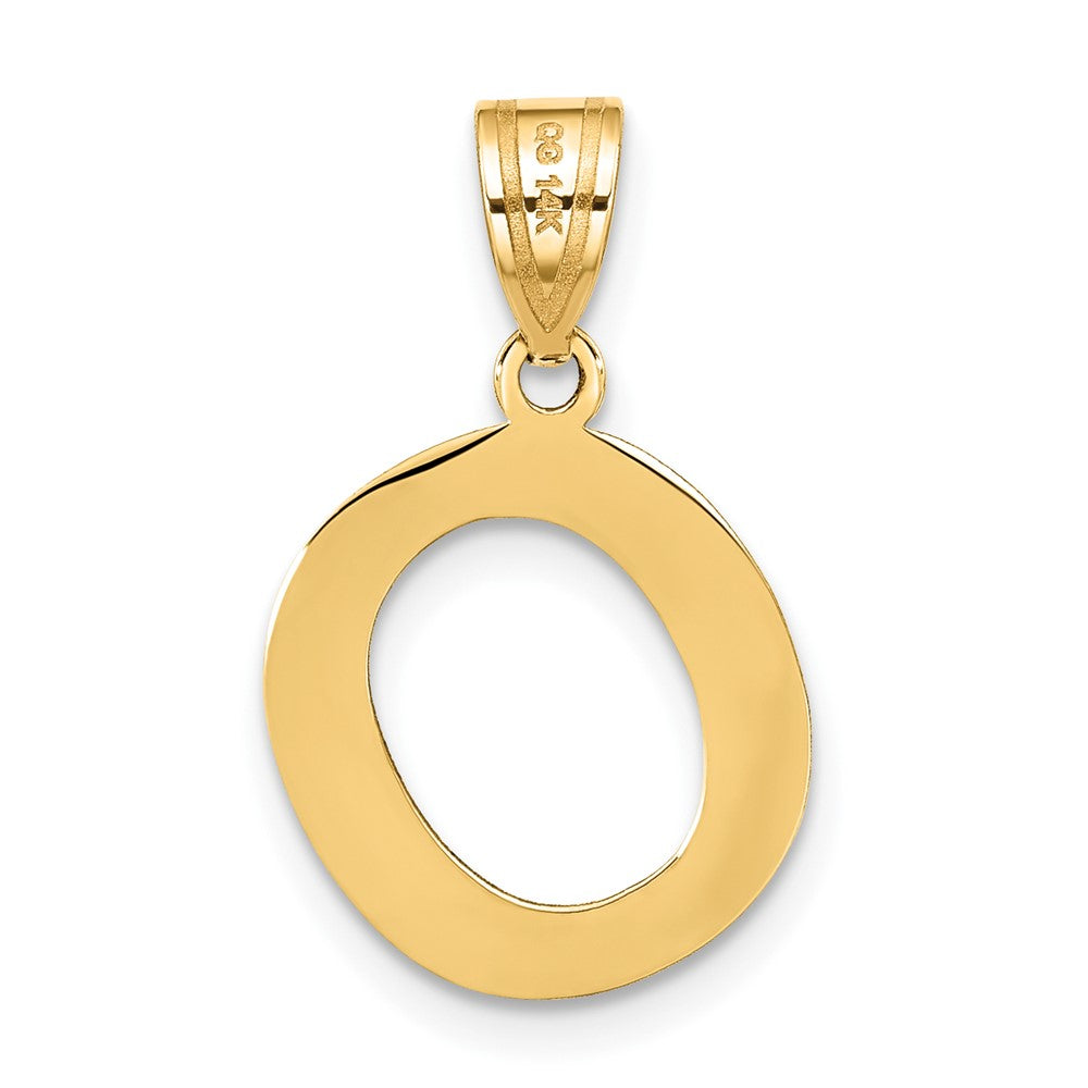 14k Polished Bubble Letter O Initial Pendant