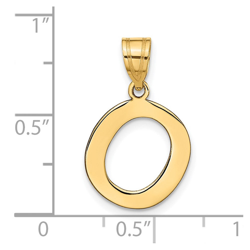 14k Polished Bubble Letter O Initial Pendant