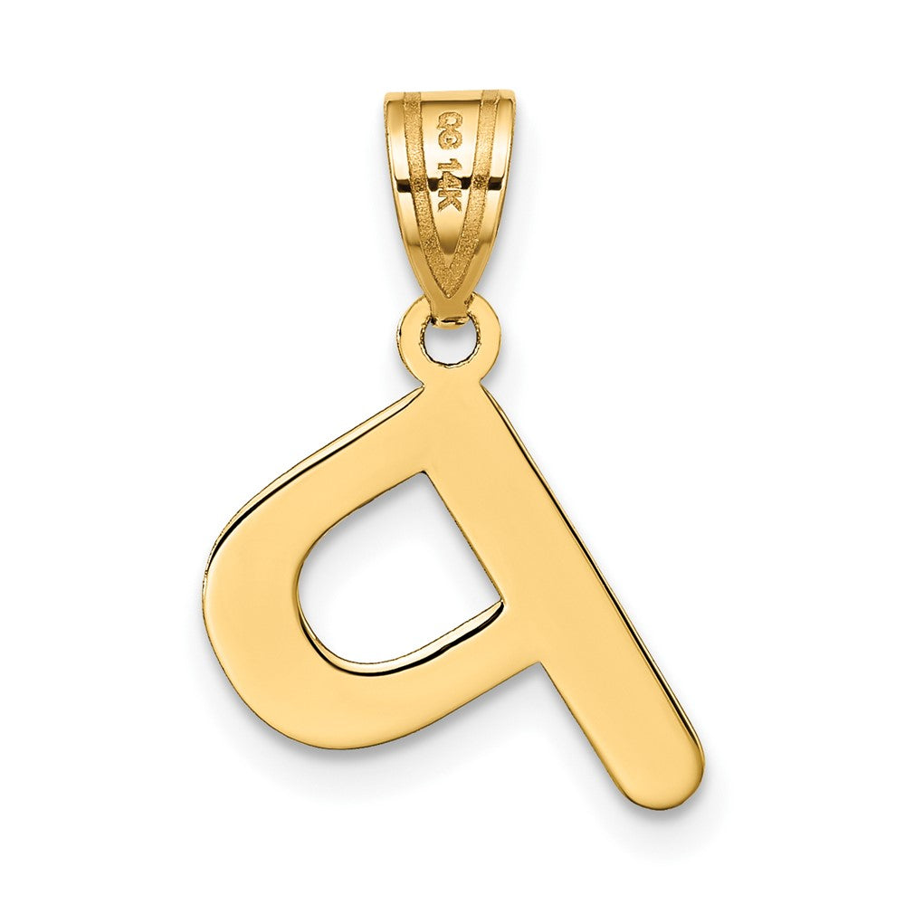 14k Polished Bubble Letter P Initial Pendant