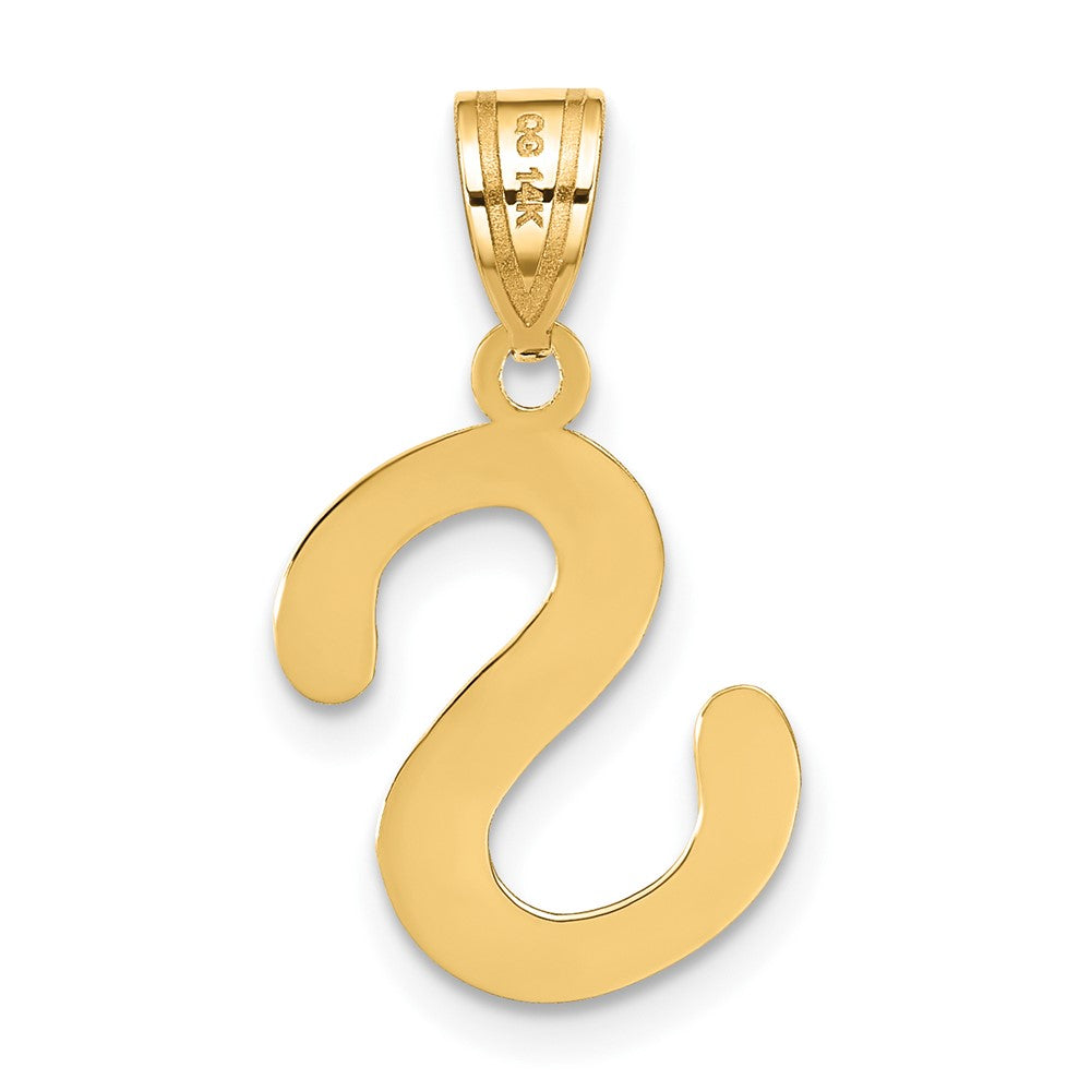 14k Polished Bubble Letter S Initial Pendant